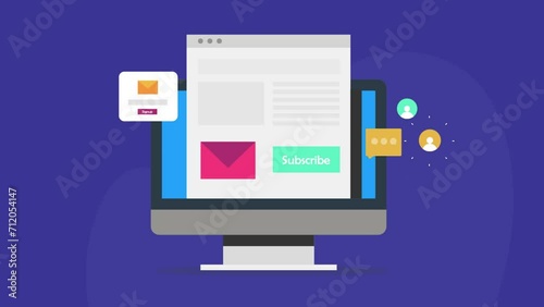 Wallpaper Mural Blog newsletter subscription, user subscribe for content provides email details, digital marketing email pop window for customer conversion strategy, video animation 2d clip. Torontodigital.ca