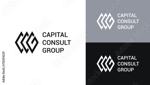 Initial Letter CG G C GC CCG Monogram with Simple Geometric Line Art Logo Design photo