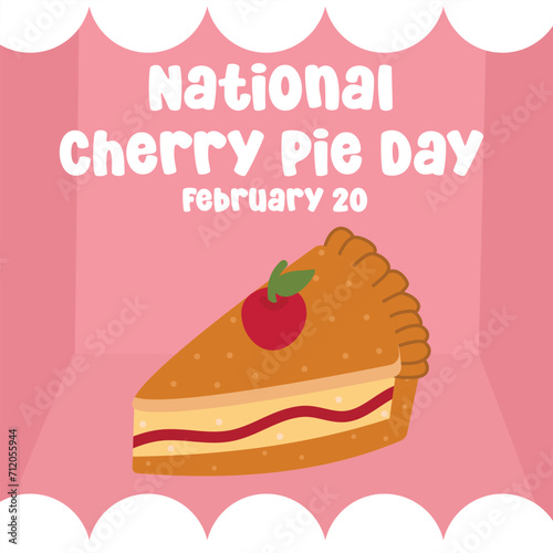 Perfect for National Cherry Pie Day celebrations  this vector graphic honors the holiday.