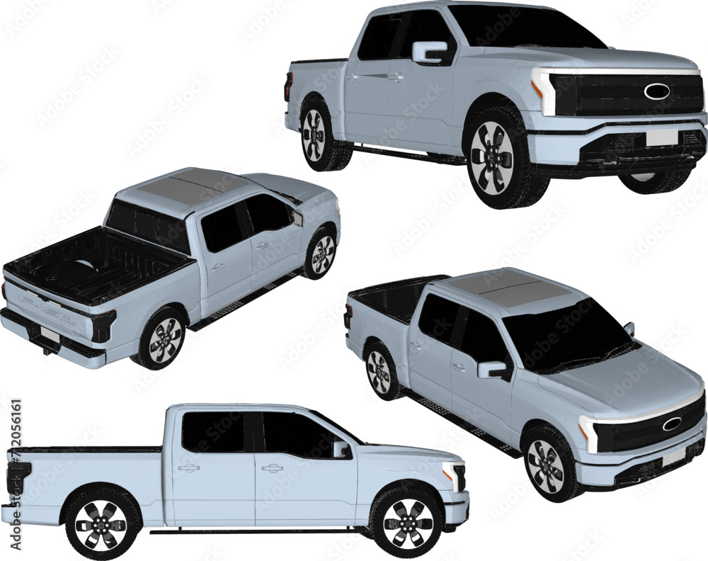 Vector sketch illustration of premium pickup car design