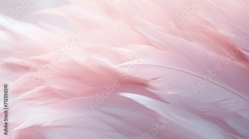 Soft pink feathers in a close-up view, offering a dreamy and delicate background texture.