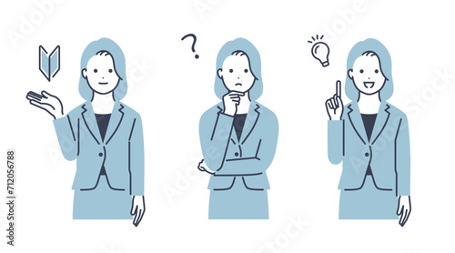 スーツを着た女性のベクターイラスト素材