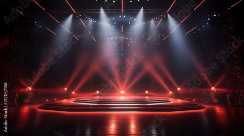 赤いスポットライトのステージ photo