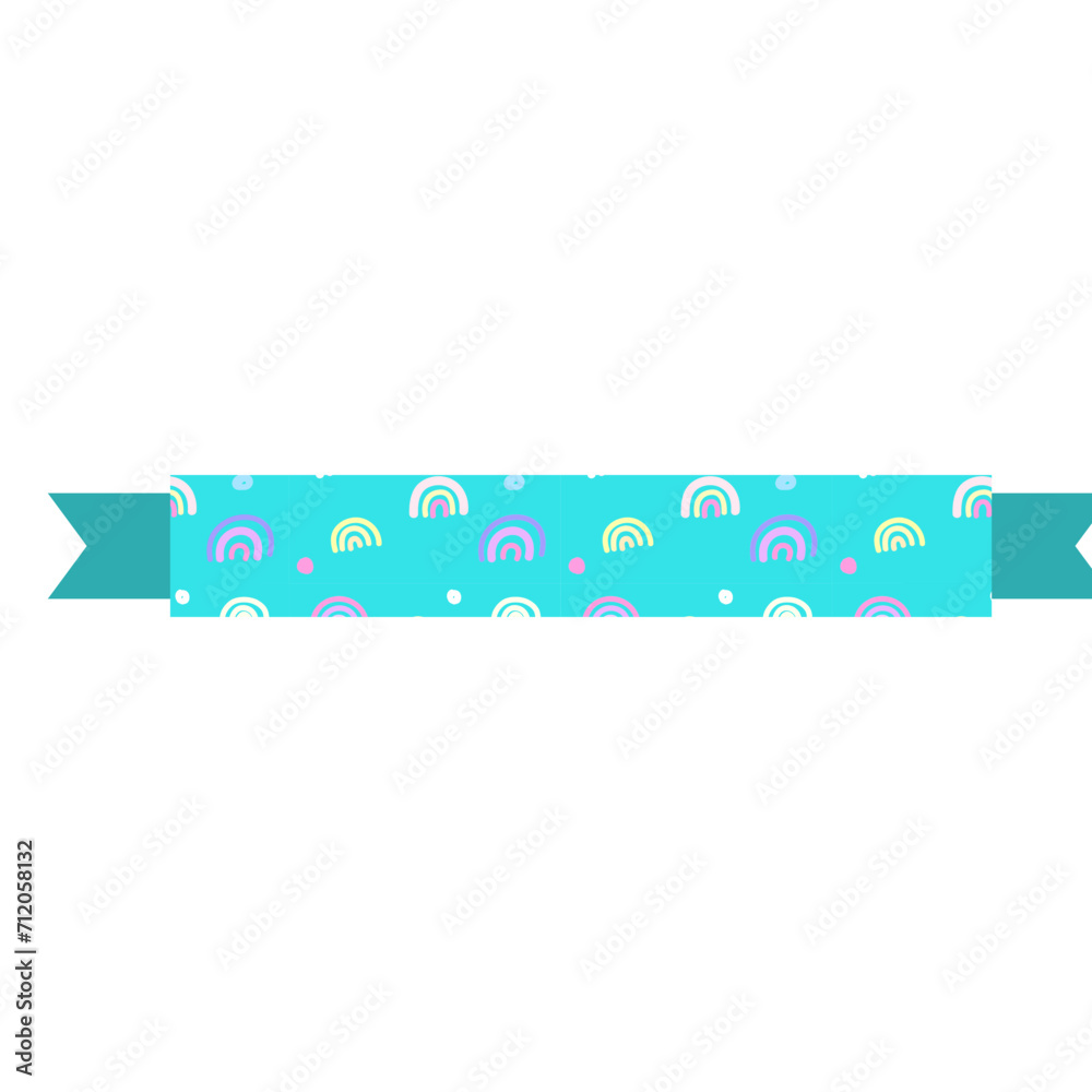 Obraz premium pastel ribbon bookmark banner collection