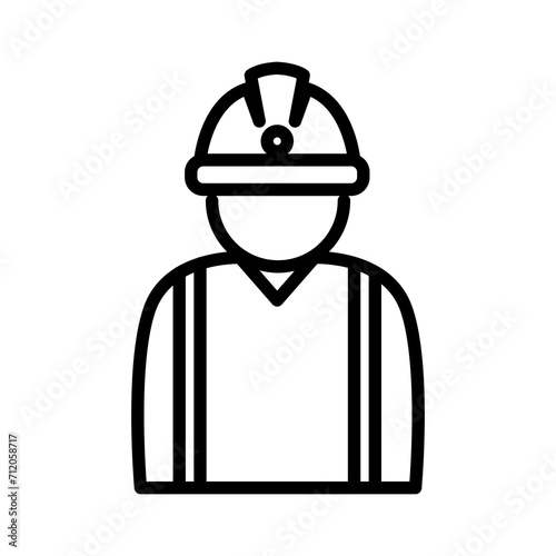 concrete worker line icon logo vector image