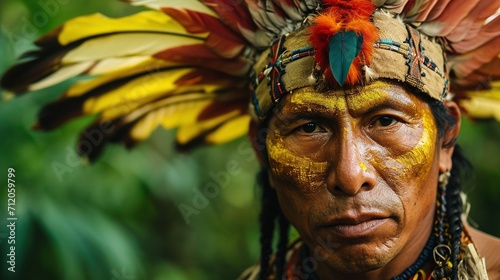Man in Amazon rainforest. © Bargais