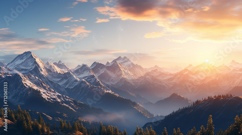 sonnen untergang in den alpen. Beautiful sun in Alpen mountain © Aura