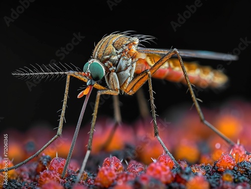 A mosquito eats lunch.