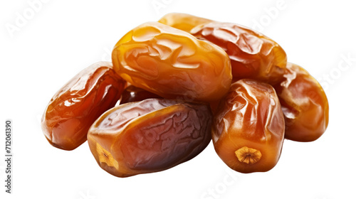 Dried date fruits (kurma) of ramadan, isolated on transparent background, Generative ai