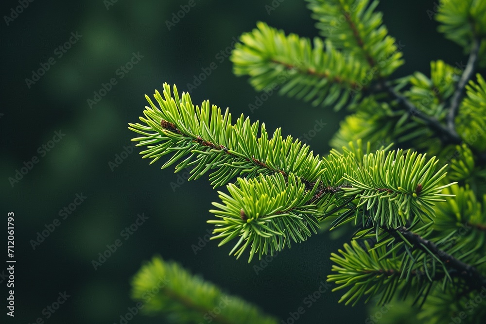 Green pine needles set against dark background. Green pine needles set against dark background.