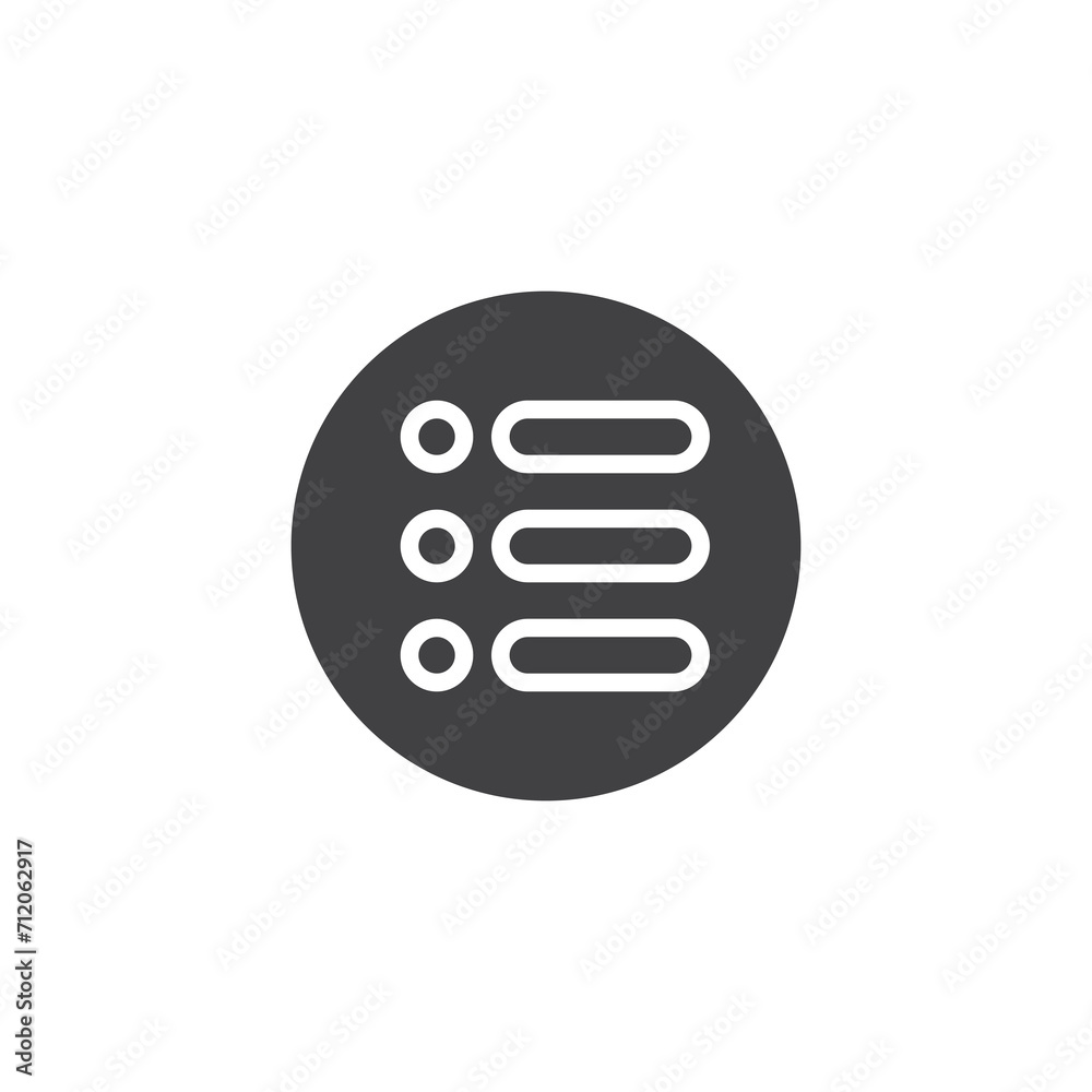 Circle menu button vector icon Circle menu button vector icon