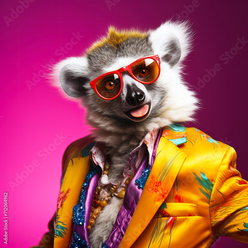 A lemur as a nightclub dancer