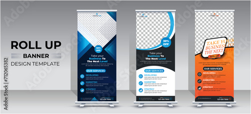 Quadro su tela Business Roll Up Banner, corporate Roll up background for Presentation