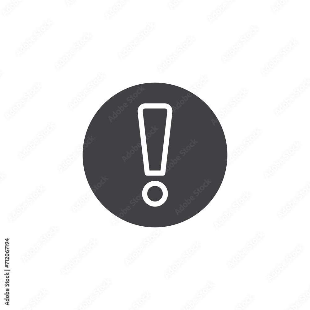 Button with exclamation mark vector icon Button with exclamation mark vector icon