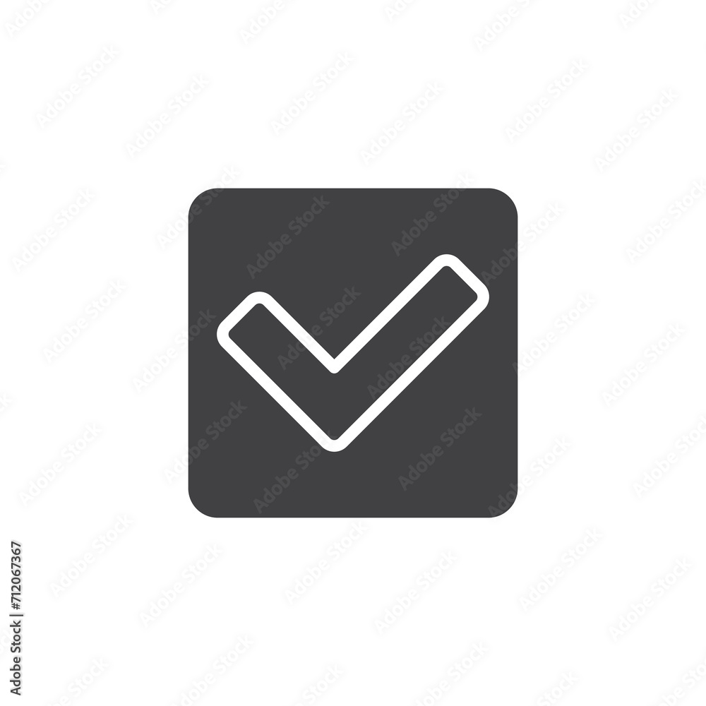 Square button with check mark vector icon Square button with check mark vector icon