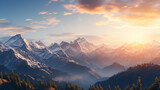 sonnen untergang in den alpen. Beautiful sun in Alpen mountain