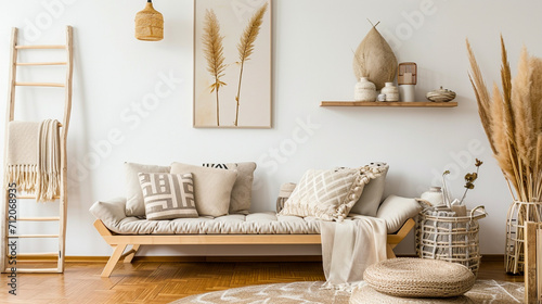 Stylish living room interior design. Generative Ai