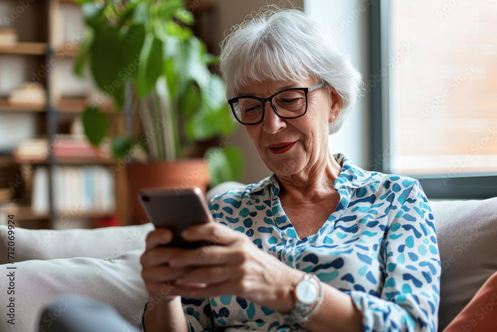 An elderly woman uses social media at home and practices using technology. When an elderly woman started using social media at home, she began to learn more. An elderly woman uses social media at home and practices using technology. When an elderly woman started using social media at home, she began to learn more.