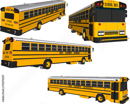 Vector sketch illustration of vintage classic school bus transportation vehicle design