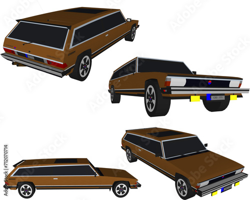 Vector sketch illustration of vintage classic luxury car design