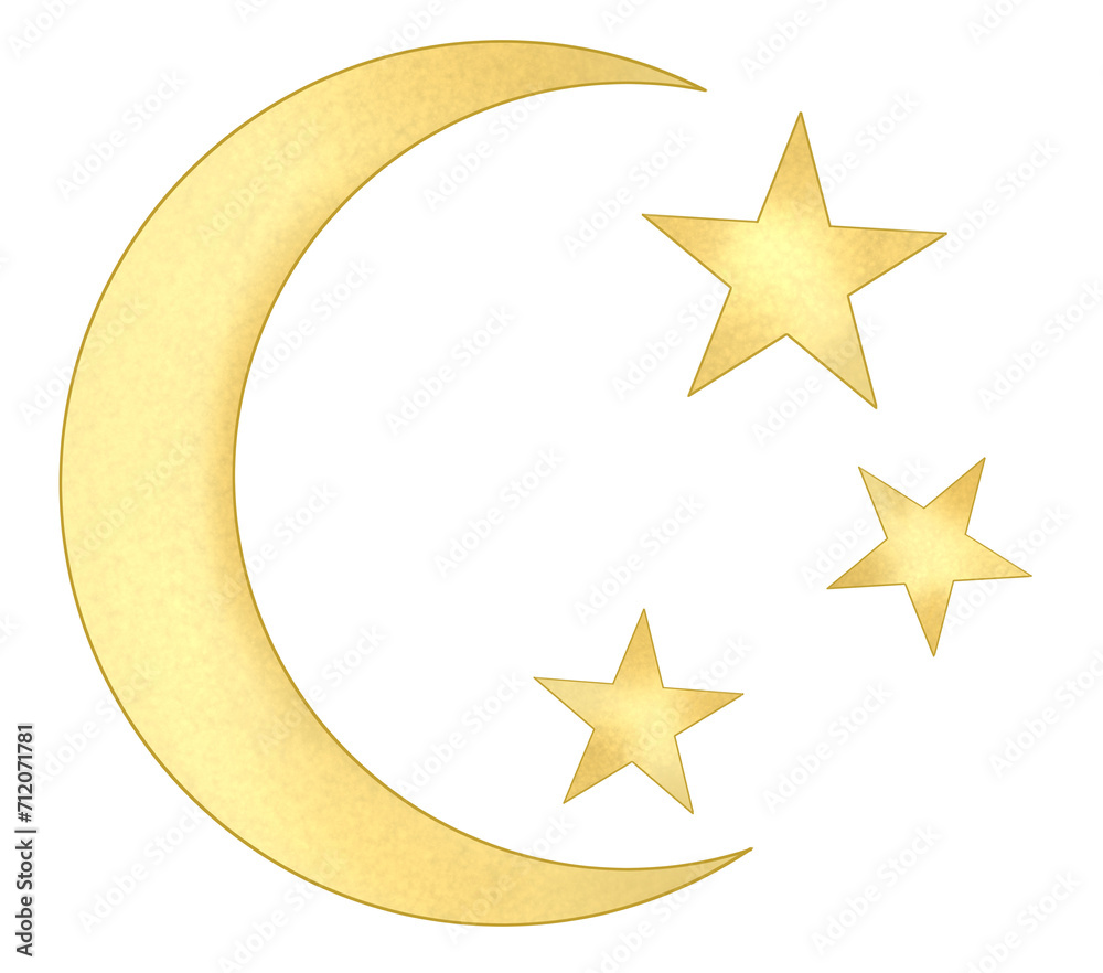 シンプルでスタイリッシュな三日月と星のイラスト シンプルでスタイリッシュな三日月と星のイラスト