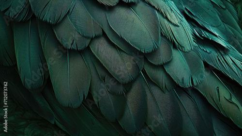 Beautiful dark green viridian vintage color trends feather texture background photo