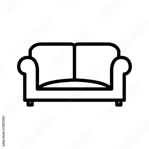 sofa cozy line icon logo vector