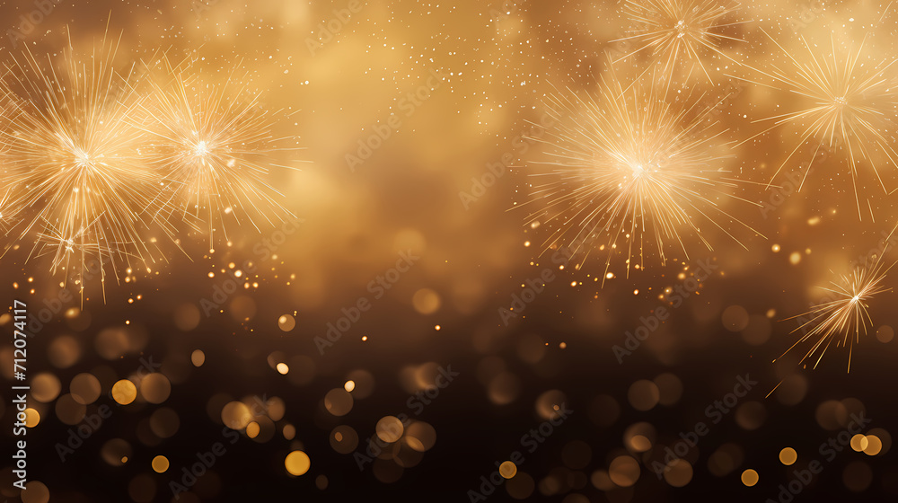 Fototapeta premium Beautiful creative holiday background with fireworks and sparkles