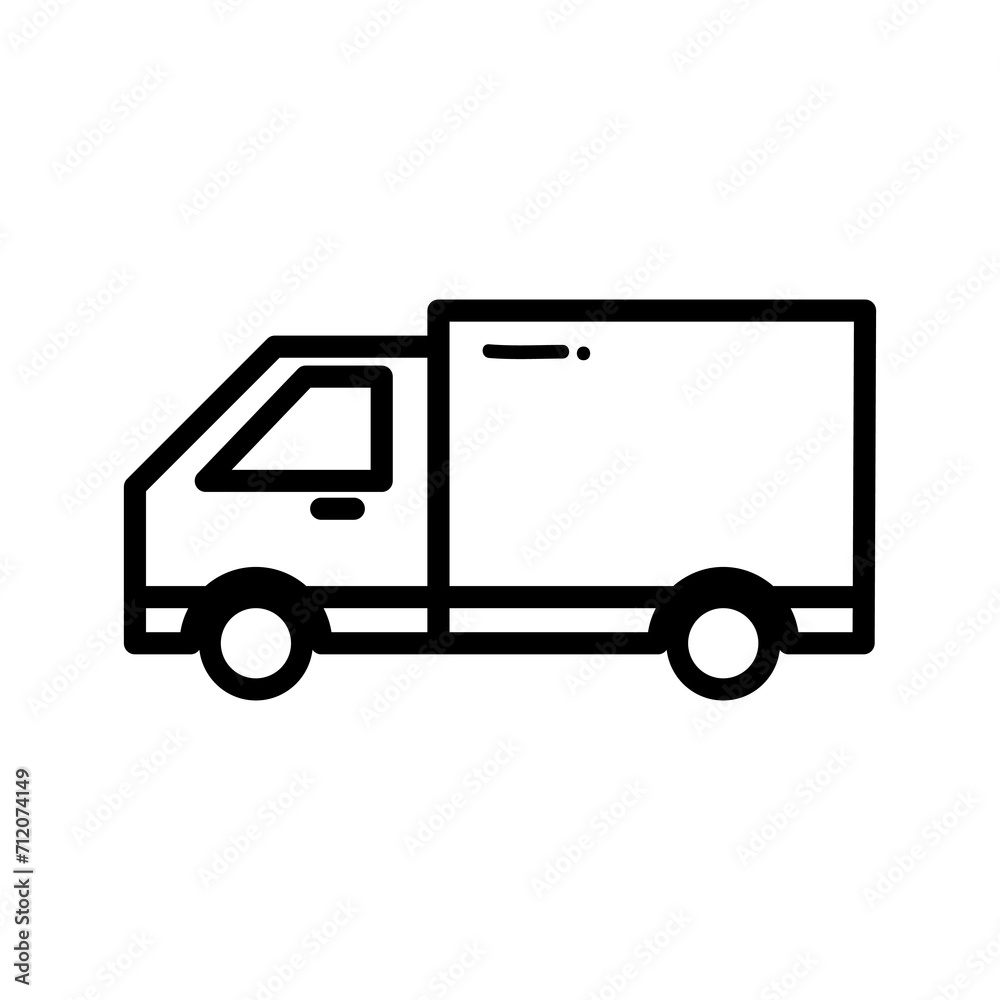 box truck line icon logo vector