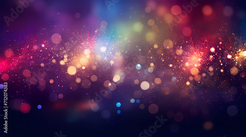 Beautiful creative holiday background with fireworks and sparkles