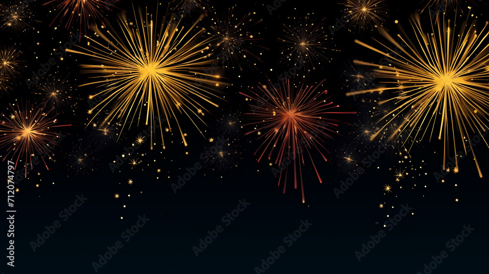 Beautiful creative holiday background with fireworks and sparkles Beautiful creative holiday background with fireworks and sparkles