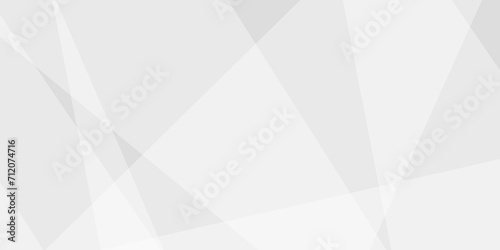 Abstract white and gray geometric overlay layer background on bright space with geometric decoration concept. Minimal futuristic element concept for poster, brochure, banner, wallpaper, cover, flyer.