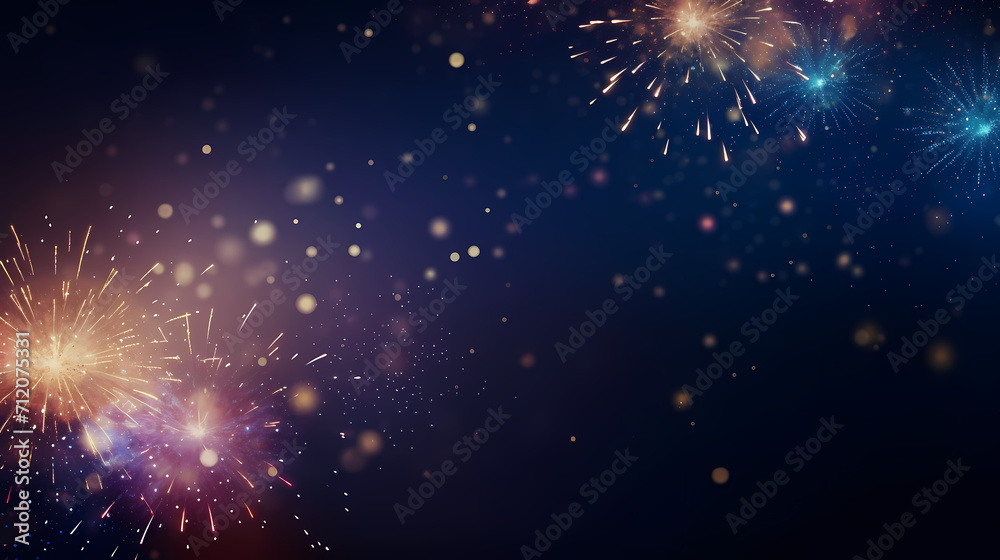 Beautiful creative holiday background with fireworks and sparkles Beautiful creative holiday background with fireworks and sparkles