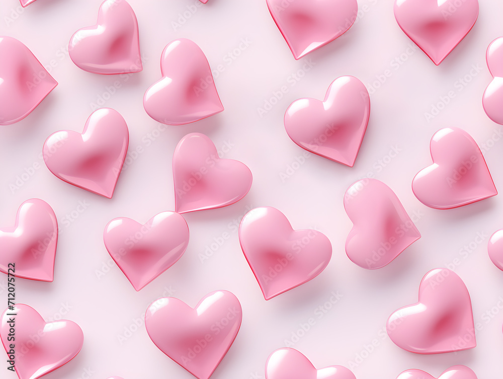 Seamless Pink Heart Pattern on Soft Background