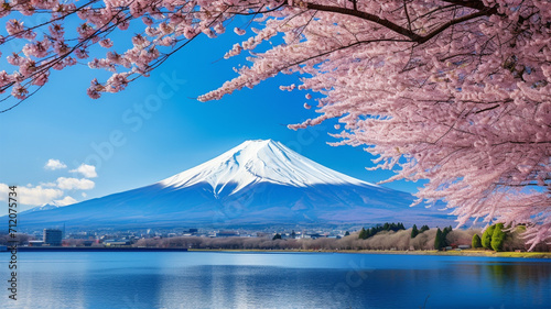 満開の桜と富士山 © bephoto