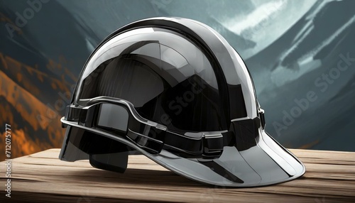 helmet on a motorcycle,black hard hat, black hard hat, Modern blue hard hat protective safety helmet, 