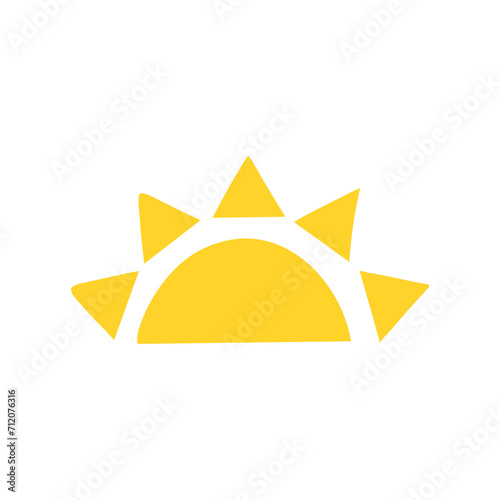 Hand drawn Yellow sun vector illustration 