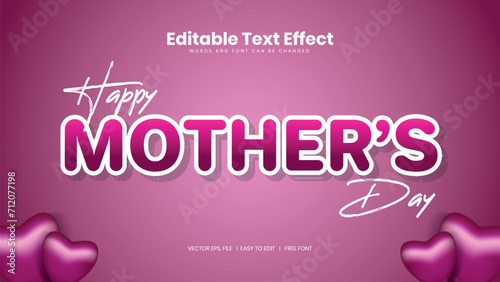 Vector 3D Text Effects Mother s Day