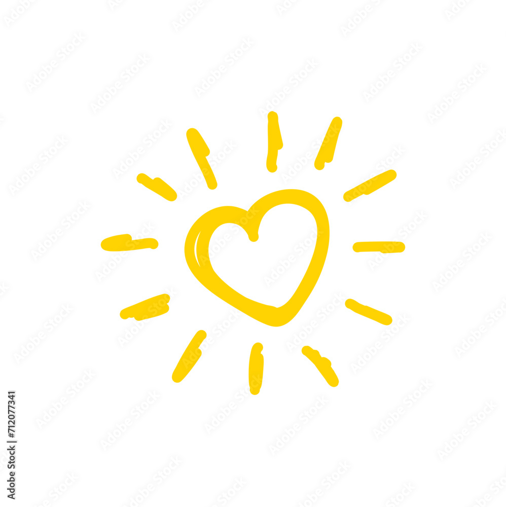 Funny vector doodle sun