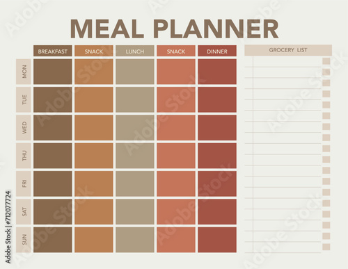 Meal Planner and Grocery list planner printable