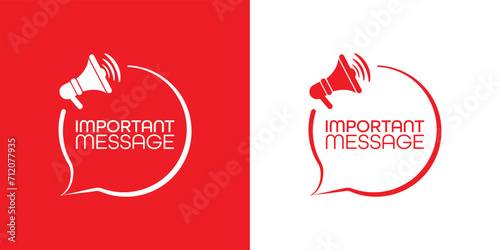 important message sign on white background	 photo