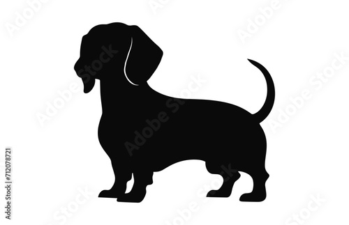 A Dachshund Dog Silhouette black vector isolated on a white background