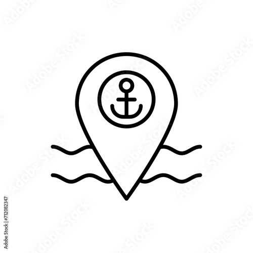 Sailor location outline icons, minimalist vector illustration ,simple transparent graphic element .Isolated on white background