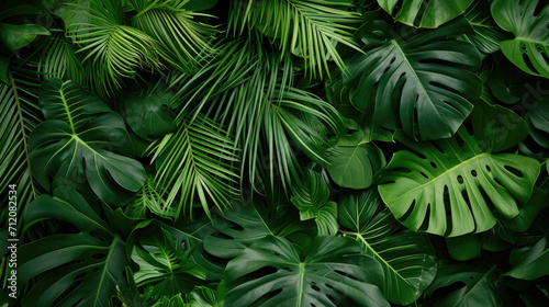 Nature leaves, green tropical forest, background concept
