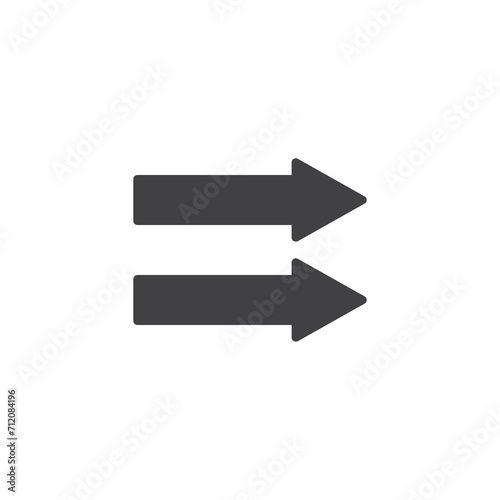 Two arrows pointing right vector icon