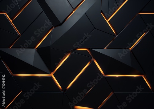 abstract geometric black background with light