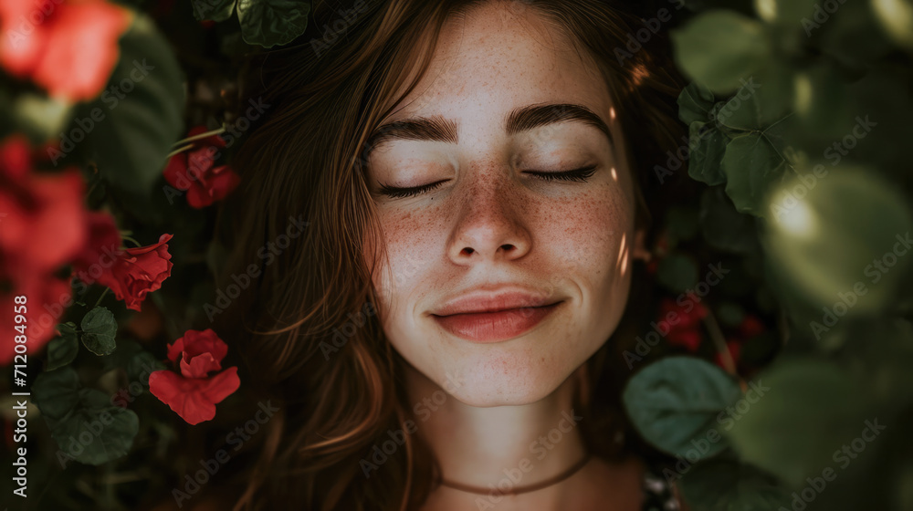 Portrait of s young in a dreamy state in a scene filled with natural light Portrait of s young in a dreamy state in a scene filled with natural light