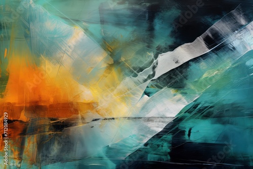 Abstract Background with Turquoise and Orange Hues