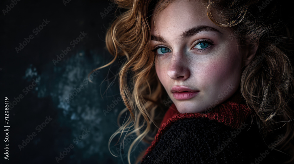 Fototapeta premium Portrait of s young in a dreamy state in a scene filled with natural light