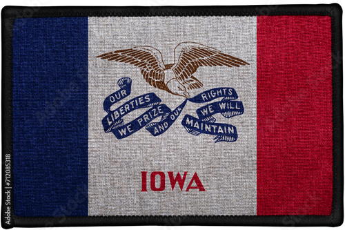 sewn fabric badge patch of the federal state of   IOWA